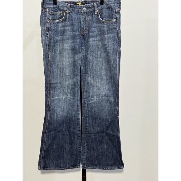 7 For All Mankind Jeans Women's Sz 30 A Pocket Flare Low Rise Denim - Picture 1 of 7